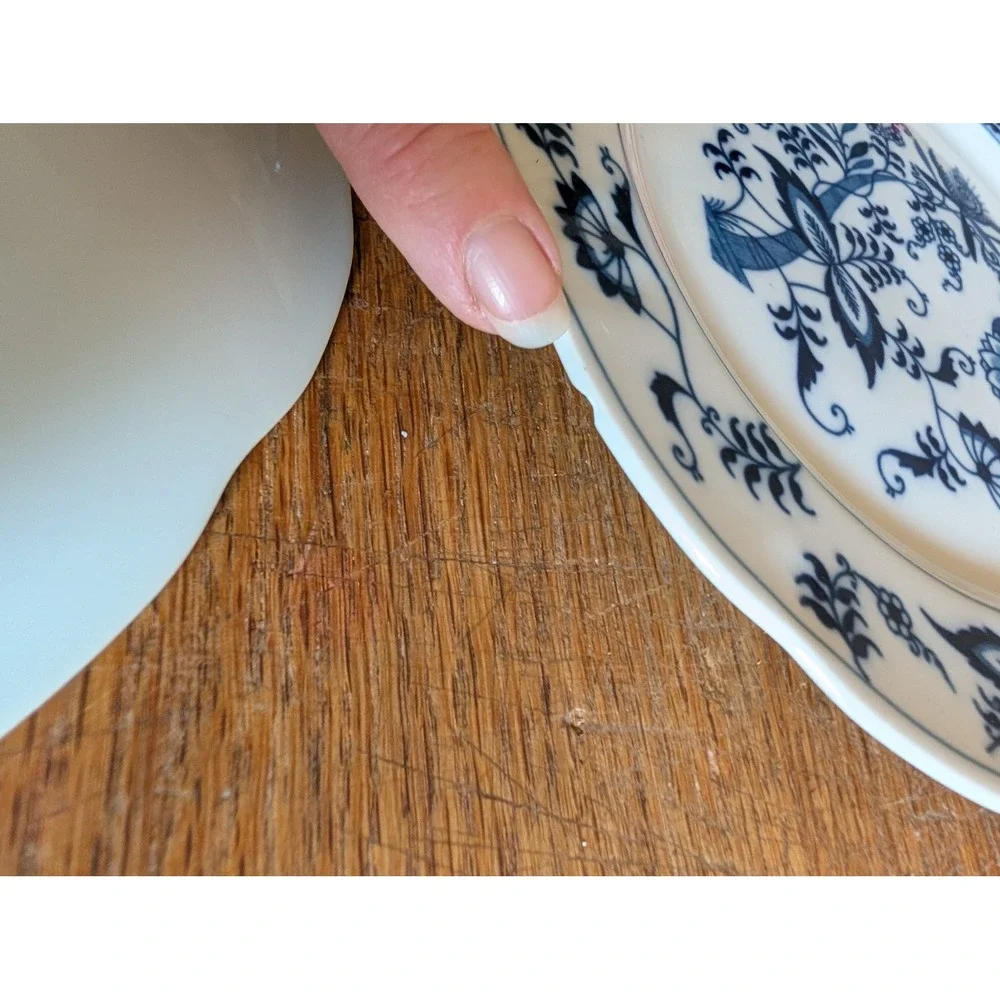 Blue Danube Salad Plates Set of 4 Vintage Blue White Onion Pattern 8.75